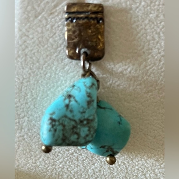 Turquoise Boho Hanging Earrings - Picture 3 of 10